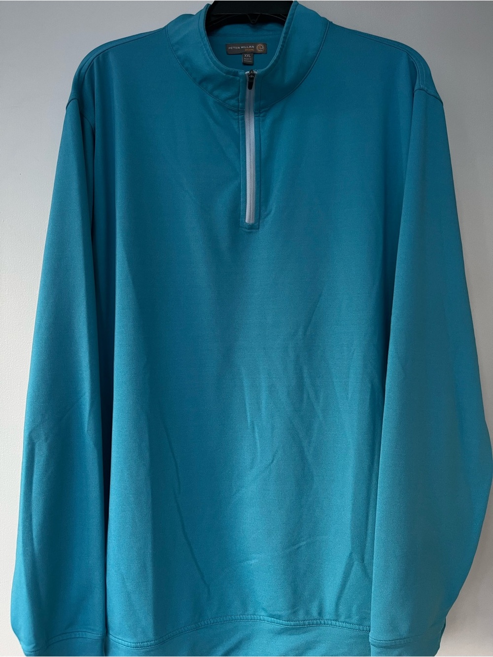 Peter Millar 1/4 Zip Wicking Pullover XXL Aqua Golf Outdoors Fall Layer